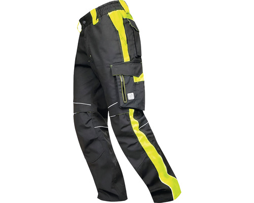 Pantaloni de lucru negri cu detalii reflectorizante și buzunare