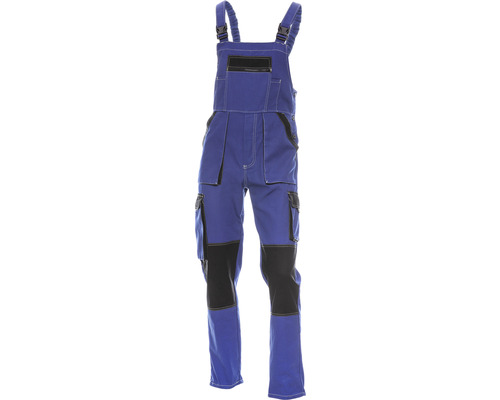 Pantaloni de lucru cu pieptar DCT Athos din bumbac albastru/negru, mărimea 56