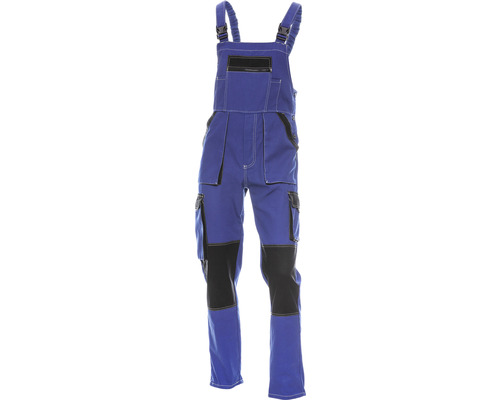 Pantaloni de lucru cu pieptar DCT Athos din bumbac albastru/negru, mărimea 50