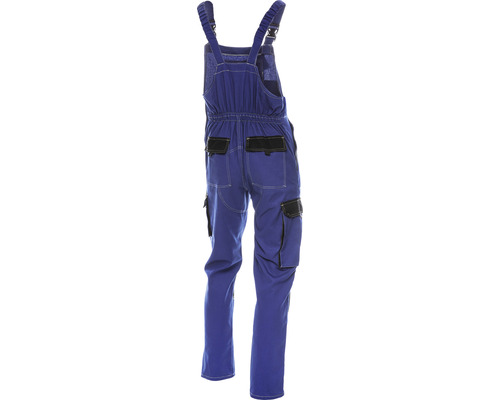Salopetă de lucru albastră cu bretele și mai multe buzunare