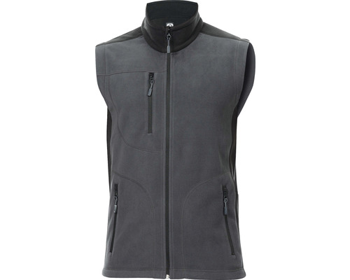 Vestă de lucru Ardon Martin, material fleece gri închis, mărimea L Vestă fleece fără mâneci cu fermoar și buzunare