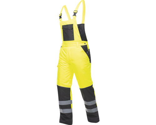 Pantaloni de lucru cu pieptar Ardon Howard Reflex din poliester galben reflectorizant, mărimea M-0