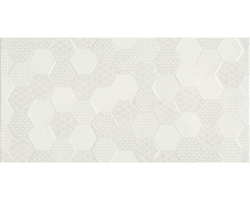 Faianță baie / bucătărie Grafen Hexagon White 30x60 cm Placă decorativă de perete cu model hexagonal