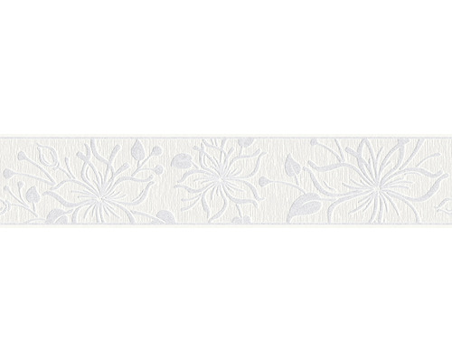 Bordură decorativă autoadezivă 3466-36 Only Borders model floral alb 5 m x 13 cm