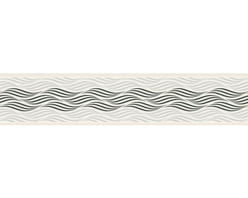 Bordură decorativă autoadezivă 3841-26 Only Border Waves alb-negru 5 m x 13 cm