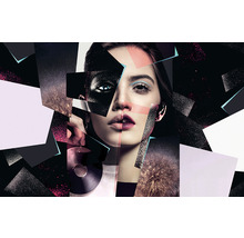Portret abstract al unei femei cu forme geometrice