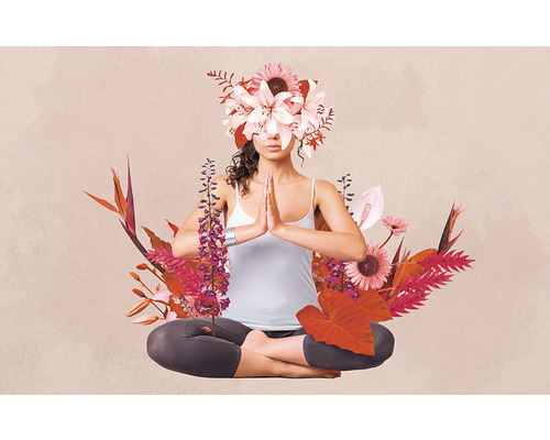 Tablou canvas PT6074 Yoga & Flowers 60x60 cm