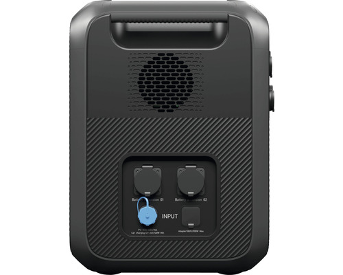 Imagine din spate a unei stații de alimentare cu conectori pentru baterie și admisie de aer