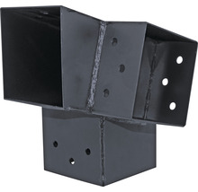 Conector grinzi lemn tip „E” Suki 90x90 mm, unghi 105° stânga, oțel zincat negru-thumb-1