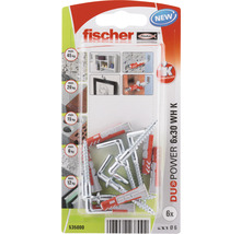 Dibluri plastic cu cârlig Fischer DuoPower 6x30 mm, 6 bucăți