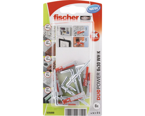 Diblu Fischer Duopower 6x30 WH K, 6 bucăți, ambalaj