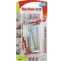 Dibluri plastic cu cârlig Fischer DuoPower 8x40 mm, 4 bucăți-thumb-1