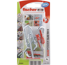 Dibluri plastic cu cârlig rotund Fischer DuoPower 8x40 mm, 4 bucăți