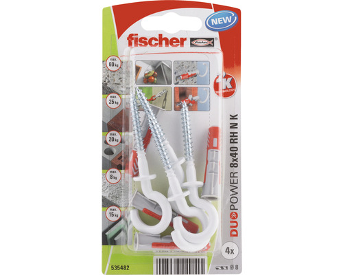 Diblu Fischer Duopower 8 x 40 milimetri cu cârlige