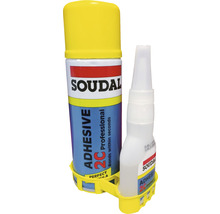 Adeziv bicomponent Soudal set adeziv instant 100 g și activator spray 400 g-thumb-0