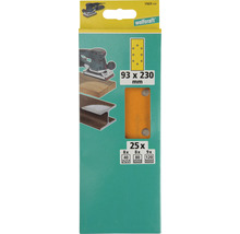 Set foi abrazive Wolfcraft 93x230 mm, granulații 40, 80 și 120, 25 bucăți