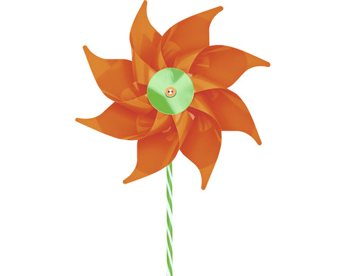 Morisca portocalie cu băț în dungi verzi și albe