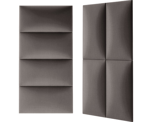 Două panouri fonoabsorbante cu forme dreptunghiulare și suprafață tapițată