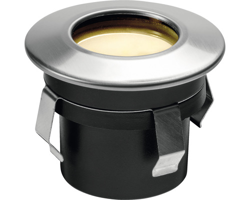 Spot LED încastrat 1W 11 lumeni 70x42mm, pentru exterior IP67, oțel inoxidabil Spot încastrat în podea cu carcasă neagră și margine argintie
