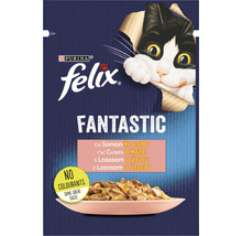 Hrană umedă pentru pisici PURINA Felix Fantastic cu somon în aspic 85 g-thumb-0