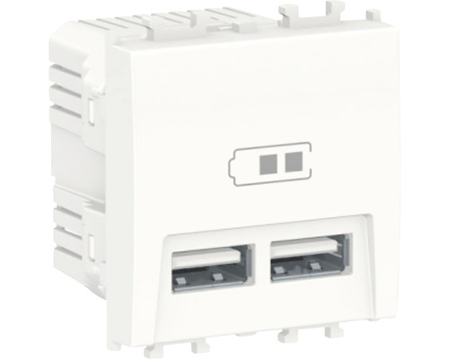 Priză USB dublă Schneider Easy Styl max. 2100 mAh, 2 module, albă