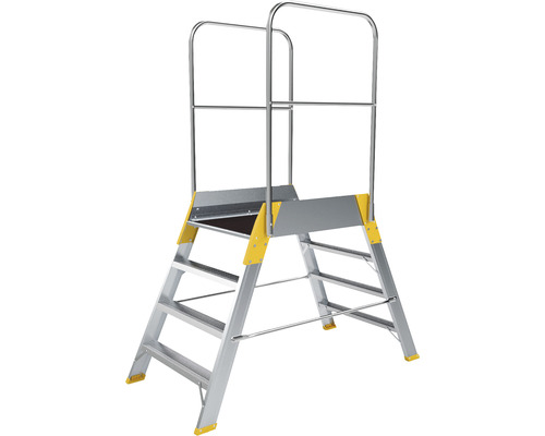 Platformă de lucru din aluminiu cu balustradă pentru lucru sigur