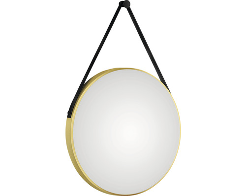 Oglindă baie rotundă DSK Bronze Belt cu ramă și curea | HORNBACH
