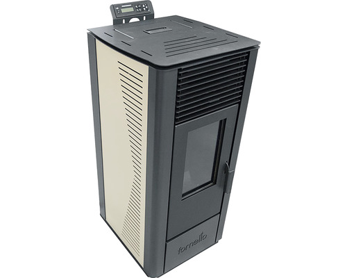 Șemineu pe peleți Fornello Sophia Premium 11 kW Ivory, aprindere electrică, telecomandă 97,1x45,5x45,8 cm Șemineu pe peleți cu comandă digitală