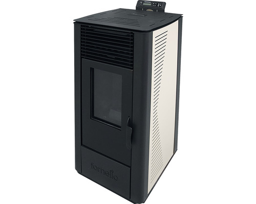 Șemineu pe peleți cu fereastră de vizualizare și elemente de control