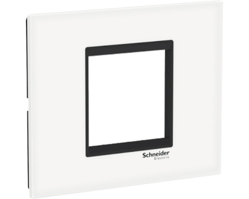 Ramă aparataje Schneider Easy Styl 2 module, sticlă alb/negru