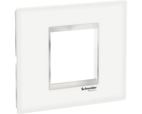 Ramă aparataje Schneider Easy Styl 2 module, sticlă albă