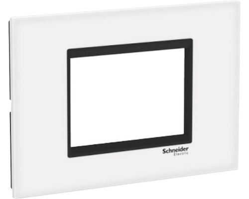 Ramă aparataje Schneider Easy Styl 3 module, sticlă alb/negru-0