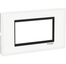 Ramă aparataje Schneider Easy Styl 4 module, sticlă alb/negru