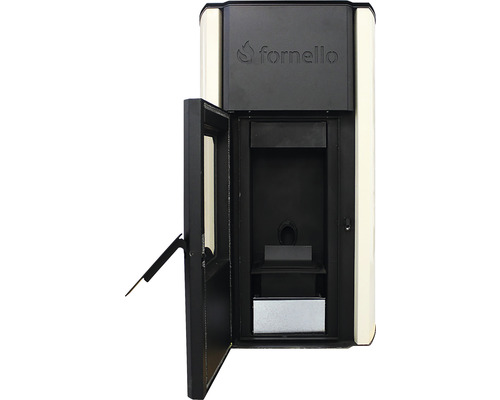 Termoșemineu pe peleți Fornello Royal Ivory 25 kW, complet echipat pentru încălzire, pompă, vas expansiune, automatizare, telecomandă, buncăr Termoșemineu pe peleți Fornello Royal Ivory 25 kW, complet echipat pentru încălzire, pompă, vas expansiune, automatizare, telecomandă, buncăr