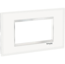 Ramă aparataje Schneider Easy Styl 4 module, sticlă/alb