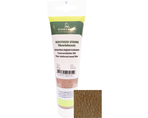 Chit pentru lemn Ecostucco Strong nuc deschis 200 g Tub de chit pentru lemn cu mostră de culoare lemn