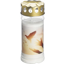 Candelă Bolsius cu capac model porumbel alb, durata de ardere 120 h-thumb-0