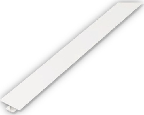 Profil plastic tip H Alberts 25x10x1 mm, laturi inegale, lungime 2m, alb