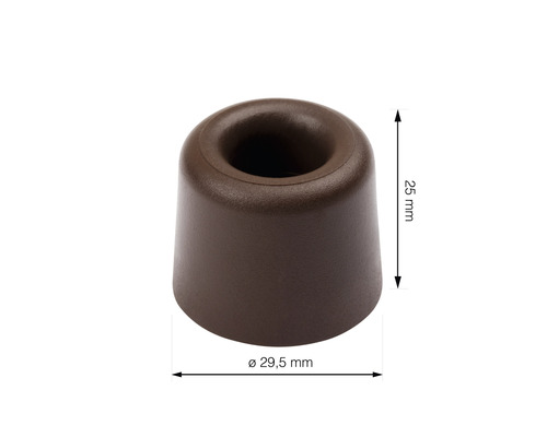 Opriitor de ușă maro din cauciuc, diametru 29,5 mm, înălțime 25 mm