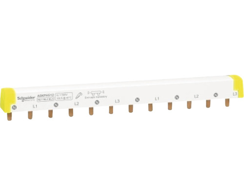 Bară busbar tip pieptene Schneider Acti9 3P+N 100A 12x, pentru tablouri electrice, marcaj N/L1/N/L2/N/L3