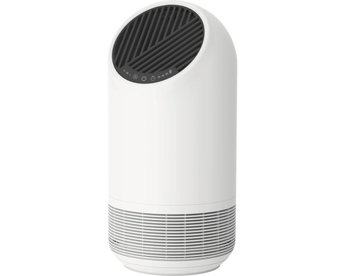 Purificator de aer alb cu panou de control și grilaj de ventilație