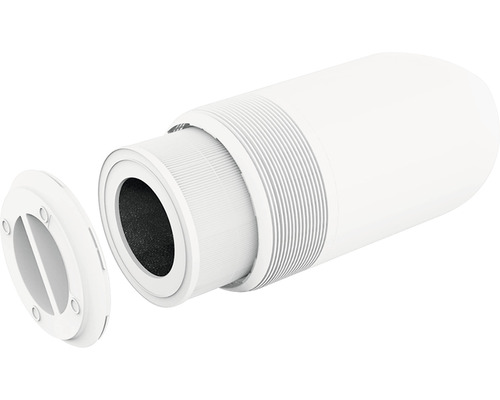 Filtru alb de purificator de aer cu capac deschis