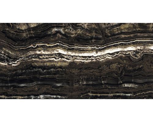 Gresie interior porțelanată glazurată Galactico Black rectificată 80x160 cm