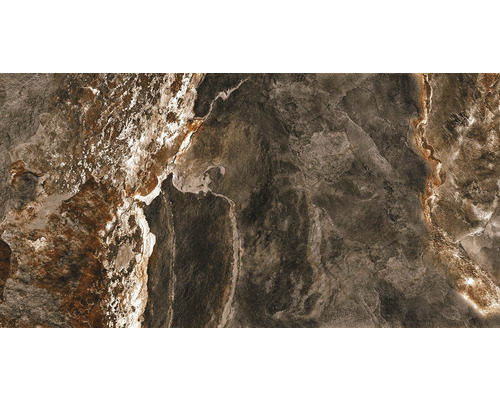 Gresie interior porțelanată Rock Stone Brown rectificată 60x120 cm
