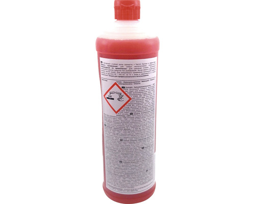 Flacon cu lichid de curățare și simbol de pericol