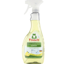 Soluție de curățat dușuri și băi Frosch cu lămâie în sticlă cu pulverizator