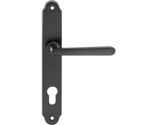 Mânere cu șild ușă intrare Verofer Wien 90/240 mm, pentru cilindru, negru mat Mâner de ușă cu placă lungă pentru uși de interior
