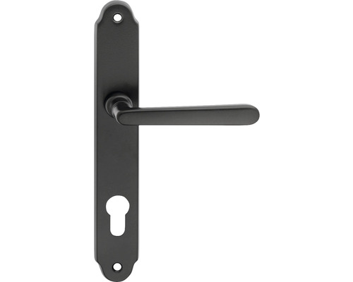 Mânere cu șild ușă intrare Verofer Wien 85/240 mm, pentru cilindru, negru mat Mâner de ușă cu placă lungă pentru uși de interior