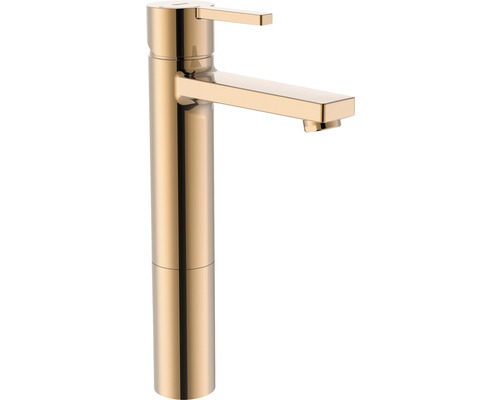 Baterie lavoar monocomandă înaltă Roca Naia tehnologie Cold Start rose gold Baterie lavoar auriu