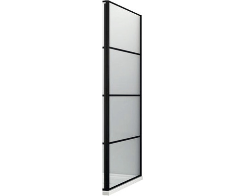 Perete fix duș Sanotechnik Elite Decor 90x195 cm sticlă transparentă profil negru